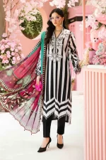 Maria B M. Prints Unstitched Eid II 2025’ “MPT-2609-B”, 3-piece Pakistani designer lawn suits in the UK- Zee Collections. FRONT