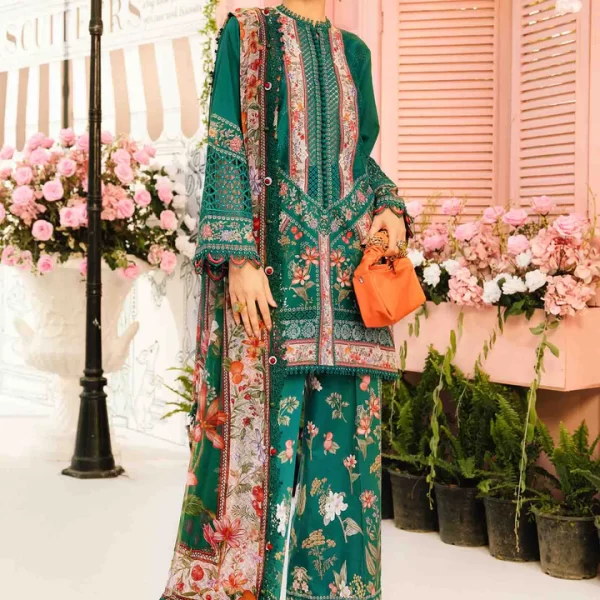 Pakistani clothing brands Maria B M.Prints Unstitched Eid II 2025’, 3-piece lawn suit, MPT-2610-A, front