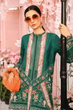 Pakistani clothing brands Maria B M.Prints Unstitched Eid II 2025’, 3-piece lawn suit, MPT-2610-A, front shirt