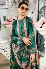 Pakistani clothing brands Maria B M.Prints Unstitched Eid II 2025’, 3-piece lawn suit, MPT-2610-A, front kameez and dupatta
