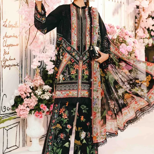 Pakistani clothing brands Maria B M.Prints Unstitched Eid II 2025’, 3-piece lawn suit, MPT-2610-B, front