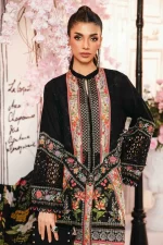 Pakistani clothing brands Maria B M.Prints Unstitched Eid II 2025’, 3-piece lawn suit, MPT-2610-B, front shirt