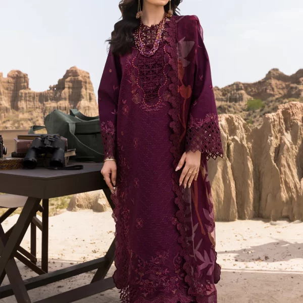 Rang Rasiya Premium Eid Collection 2025 | Amyra, 3-piece Pakistani designer lawn suits in the UK- Zee Collections. FRONT