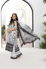 Pakistani clothing brands Sobia Nazir PK Vital Collection 2025, unstitched 3-piece lawn embroidered suit, Design 10a, side look