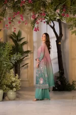 Pakistani clothing brands Sobia Nazir PK Vital Collection 2025, unstitched 3-piece lawn embroidered suit, Design 11a, back