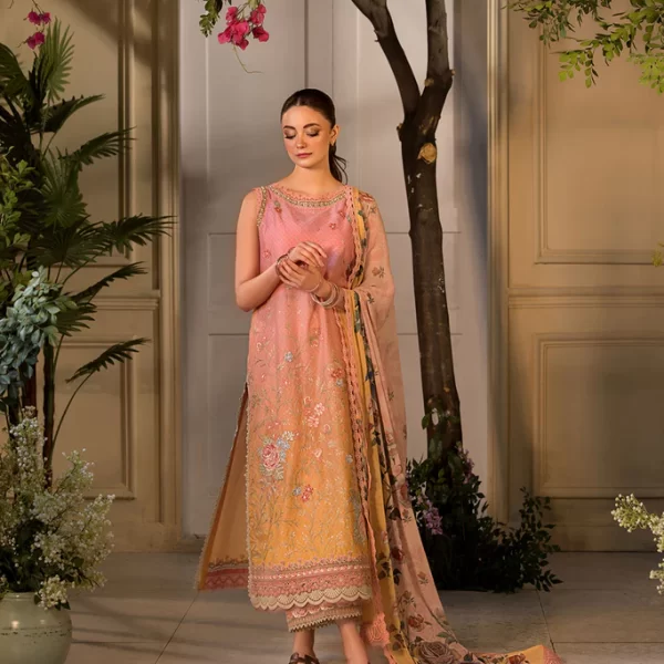 Pakistani clothing brands Sobia Nazir PK Vital Collection 2025, unstitched 3-piece lawn embroidered suit, Design 11B, front
