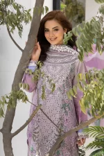 Pakistani clothing brands Sobia Nazir PK Vital Collection 2025, unstitched 3-piece lawn embroidered suit, Design 12b, front shirt