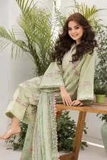 Pakistani clothing brands Sobia Nazir PK Vital Collection 2025, unstitched 3-piece lawn embroidered suit, Design 1A