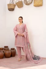 Pakistani clothing brands Sobia Nazir PK Vital Collection 2025, unstitched 3-piece lawn embroidered suit, Design 2a, front