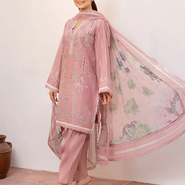 Pakistani clothing brands Sobia Nazir PK Vital Collection 2025, unstitched 3-piece lawn embroidered suit, Design 2a