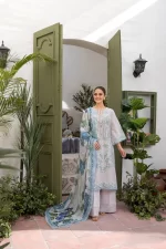 Pakistani clothing brands Sobia Nazir PK Vital Collection 2025, unstitched 3-piece lawn embroidered suit, Design 2b, front