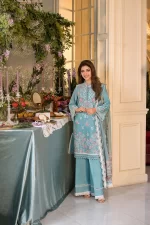 Pakistani clothing brands Sobia Nazir PK Vital Collection 2025, unstitched 3-piece lawn embroidered suit, Design 3a, front