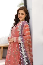 Pakistani clothing brands Sobia Nazir PK Vital Collection 2025, unstitched 3-piece lawn embroidered suit, Design 4a, shirt