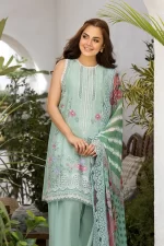Pakistani clothing brands Sobia Nazir PK Vital Collection 2025, unstitched 3-piece lawn embroidered suit, Design 4b, shirt and dupatta