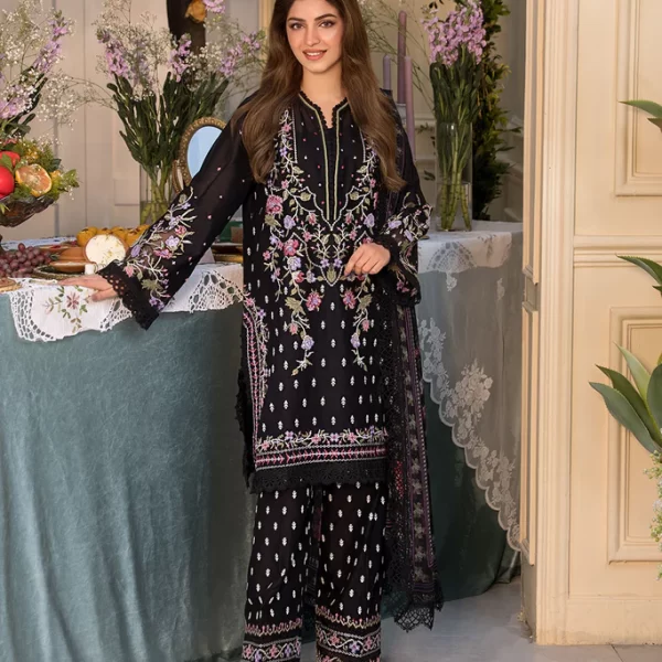 Pakistani clothing brands Sobia Nazir PK Vital Collection 2025, unstitched 3-piece lawn embroidered suit, Design 5a, front
