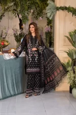 Pakistani clothing brands Sobia Nazir PK Vital Collection 2025, unstitched 3-piece lawn embroidered suit, Design 5a, front style