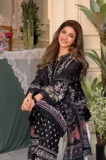 Pakistani clothing brands Sobia Nazir PK Vital Collection 2025, unstitched 3-piece lawn embroidered suit, Design 5a, shirt embroidery and trouser