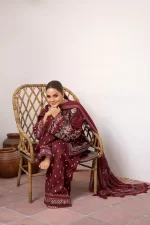 Pakistani clothing brands Sobia Nazir PK Vital Collection 2025, unstitched 3-piece lawn embroidered suit, Design 5b, sleever & trouser design