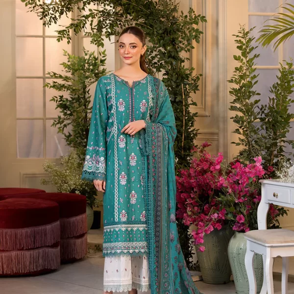 Pakistani clothing brands Sobia Nazir PK Vital Collection 2025, unstitched 3-piece lawn embroidered suit, Design 6a