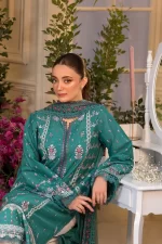 Pakistani clothing brands Sobia Nazir PK Vital Collection 2025, unstitched 3-piece lawn embroidered suit, Design 6a, front shirt embroidery