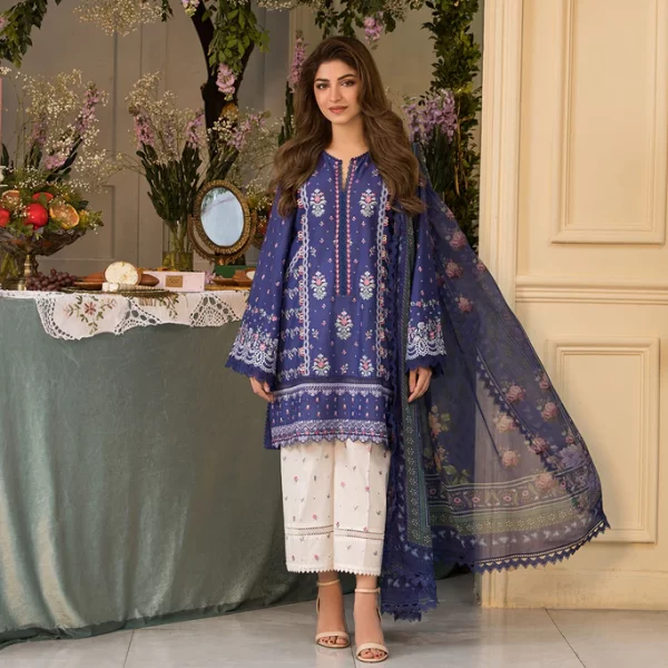 Pakistani clothing brands Sobia Nazir PK Vital Collection 2025, unstitched 3-piece lawn embroidered suit, Design 6b, front salwar kameez and dupatta