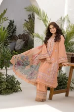 Pakistani clothing brands Sobia Nazir PK Vital Collection 2025, unstitched 3-piece lawn embroidered suit, Design 7a, front salwar kameez and dupatta