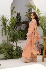 Pakistani clothing brands Sobia Nazir PK Vital Collection 2025, unstitched 3-piece lawn embroidered suit, Design 7a, side look