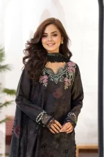 Pakistani clothing brands Sobia Nazir PK Vital Collection 2025, unstitched 3-piece lawn embroidered suit, Design 8a, front shirt neck design