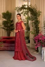 Pakistani clothing brands Sobia Nazir PK Vital Collection 2025, unstitched 3-piece lawn embroidered suit, Design 8b