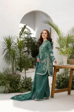 Pakistani clothing brands Sobia Nazir PK Vital Collection 2025, unstitched 3-piece lawn embroidered suit, Design 9b, side look